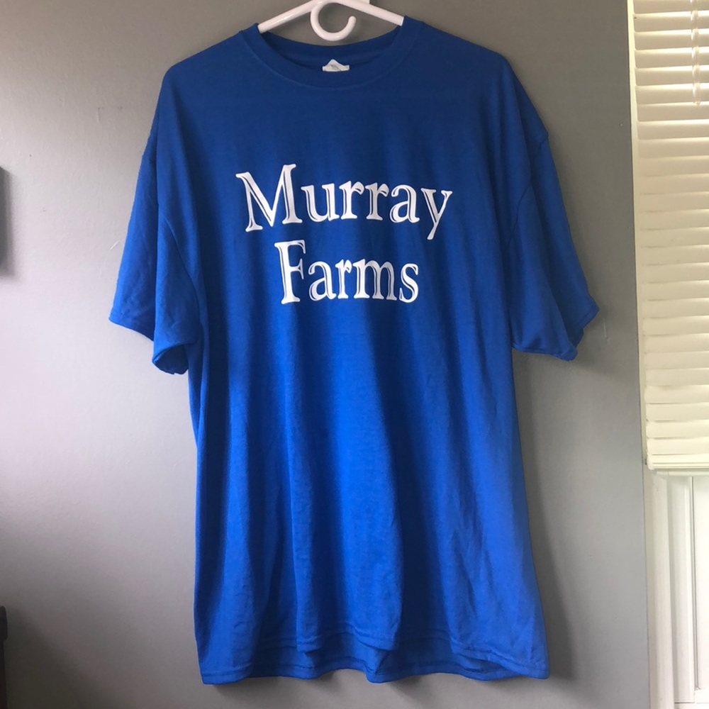 Blue oversized Murray Farms tee